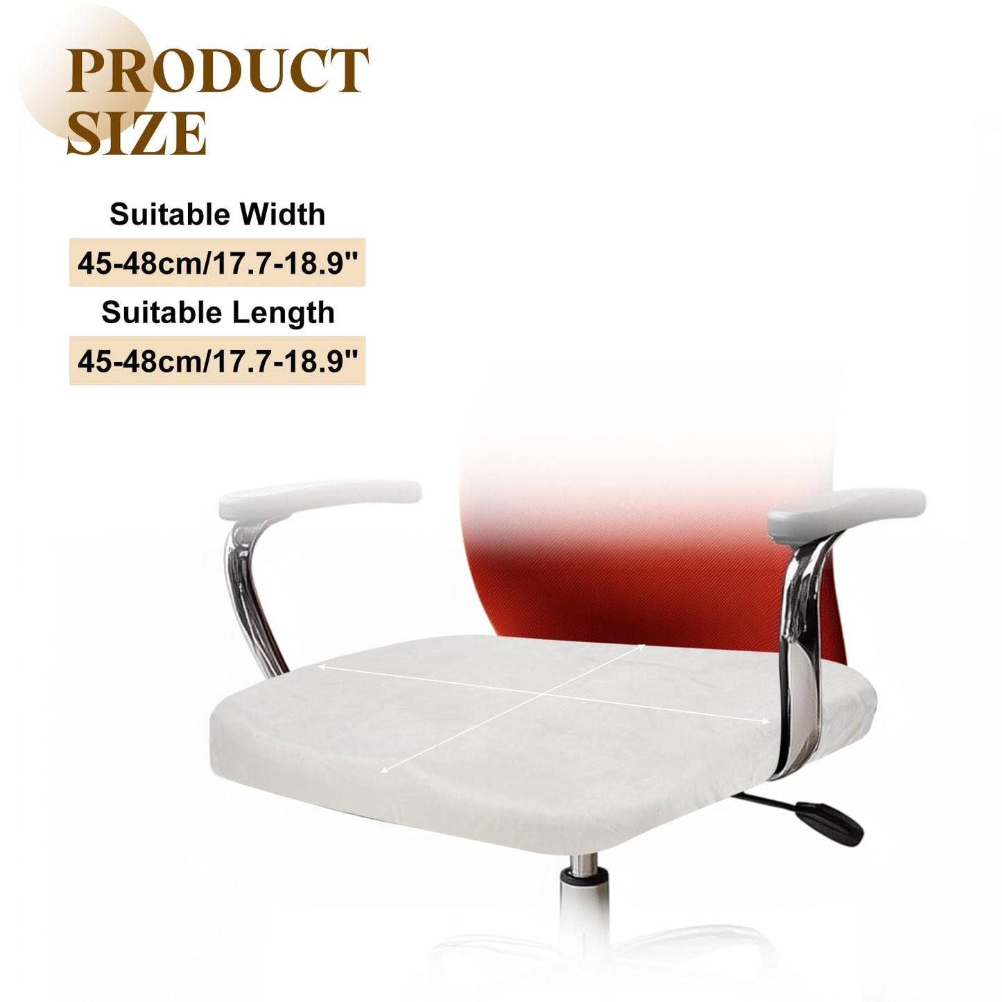 sourcing map Office Chair Cover, Stretchable Soft Rotating Chair Slipcover Washable Desk Computer Seat Cover Protector for Office Home, L(45-48cm)