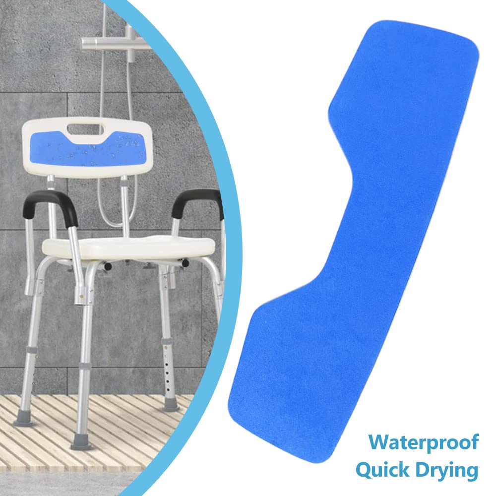Shower Chair Back Mat, Bath Stool Backrest Non-Slip Cushion EVA Foam Pad with Adhesive for Handicap, Disabled, Elderly (Back)