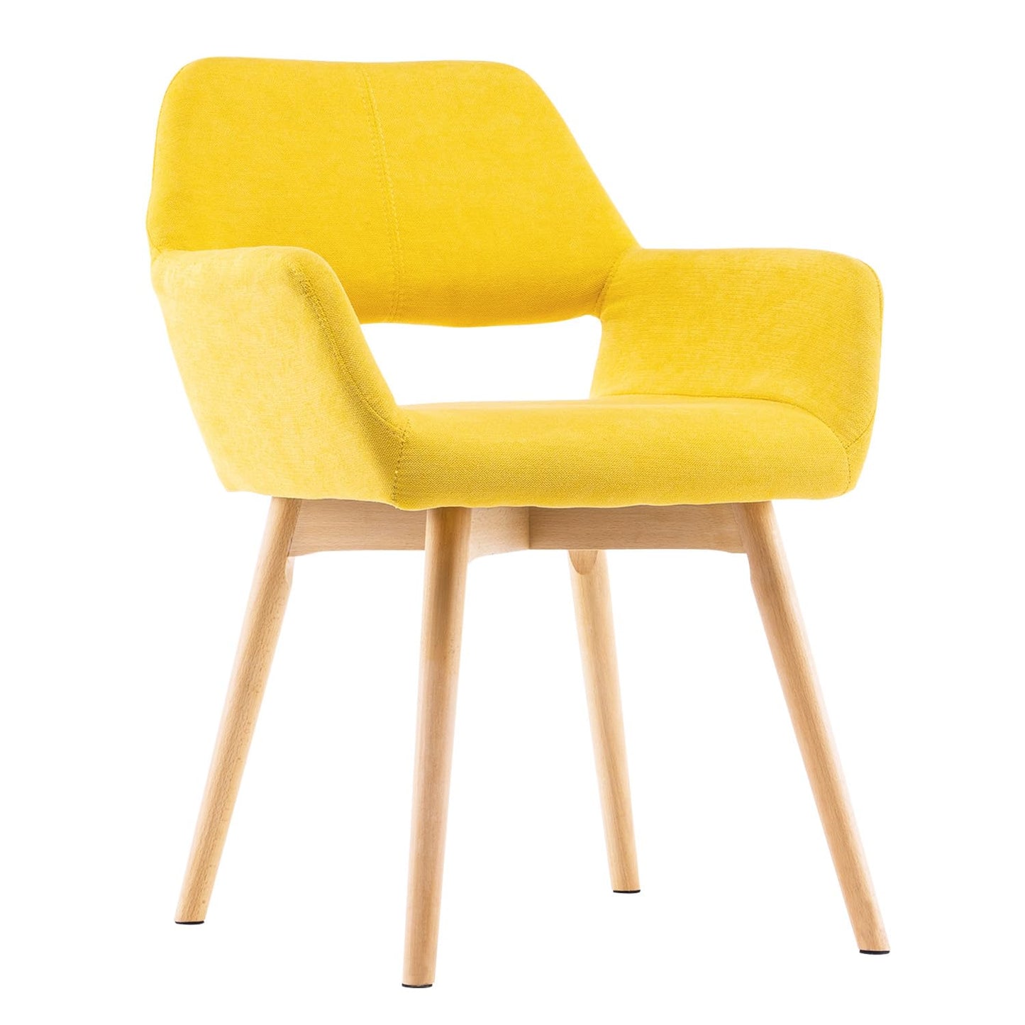 YEEFY Desk Chair No Wheels Vanity Chair Comfy Accent Chair for Living Dining Room Bedroom Home Office Mid Century Modern Upholstered Armchair with