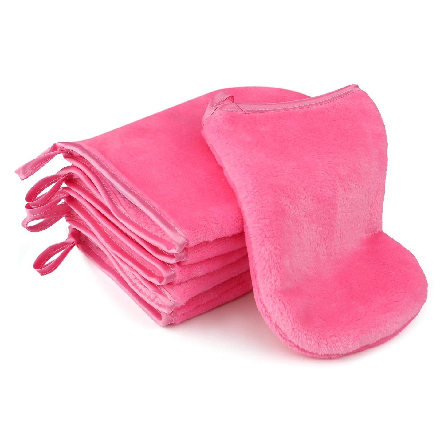 PHOGARY 6 Pack Flannel Face Cloth Wash Mitts, Reusable Makeup Remover Mitt Gloves, Soft Flannel Facial Cleansing Body Bath Mitts Spa Cloth