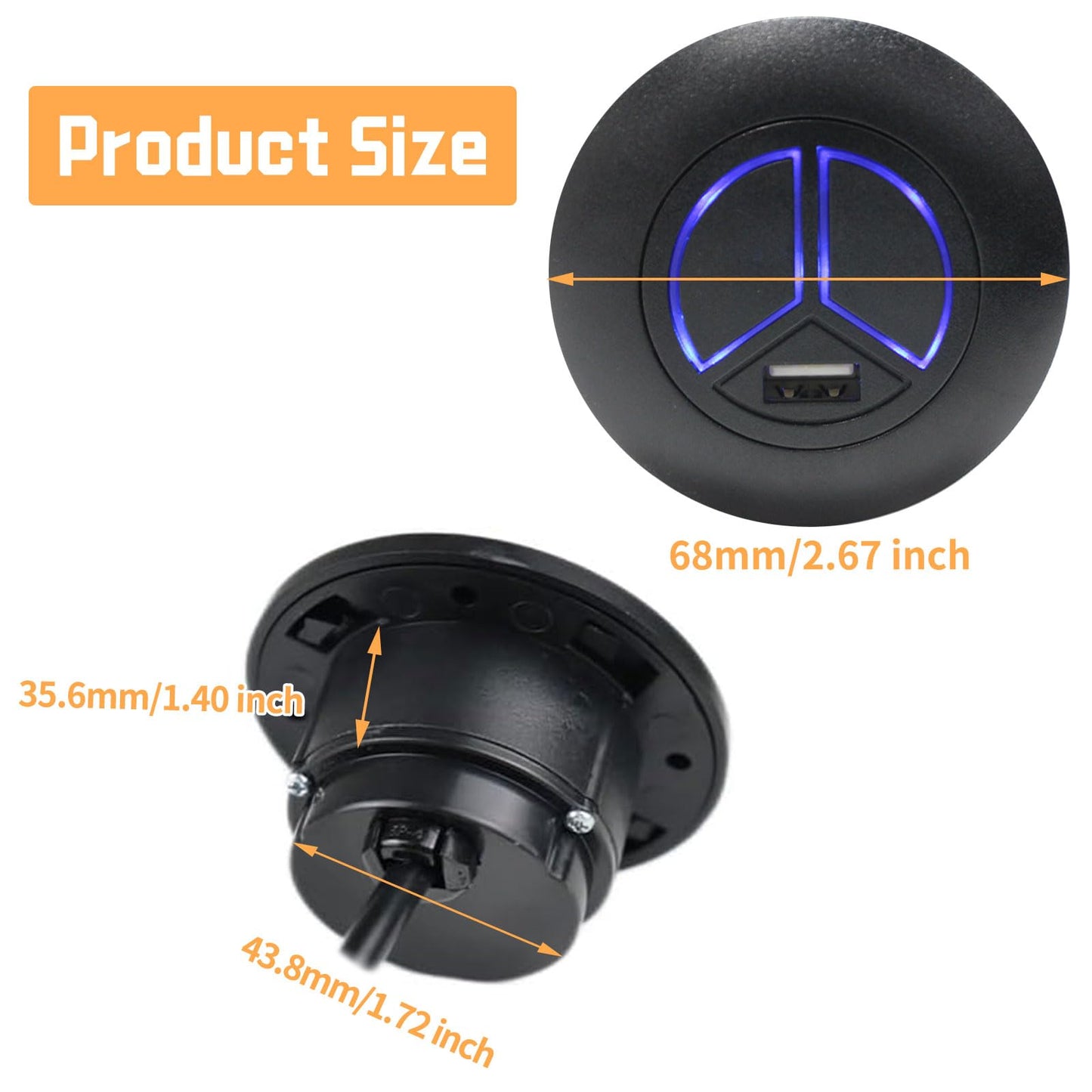 5Pin Recliner Chair Electric Switch Contror, Recliner Controller with USB & 2 Button