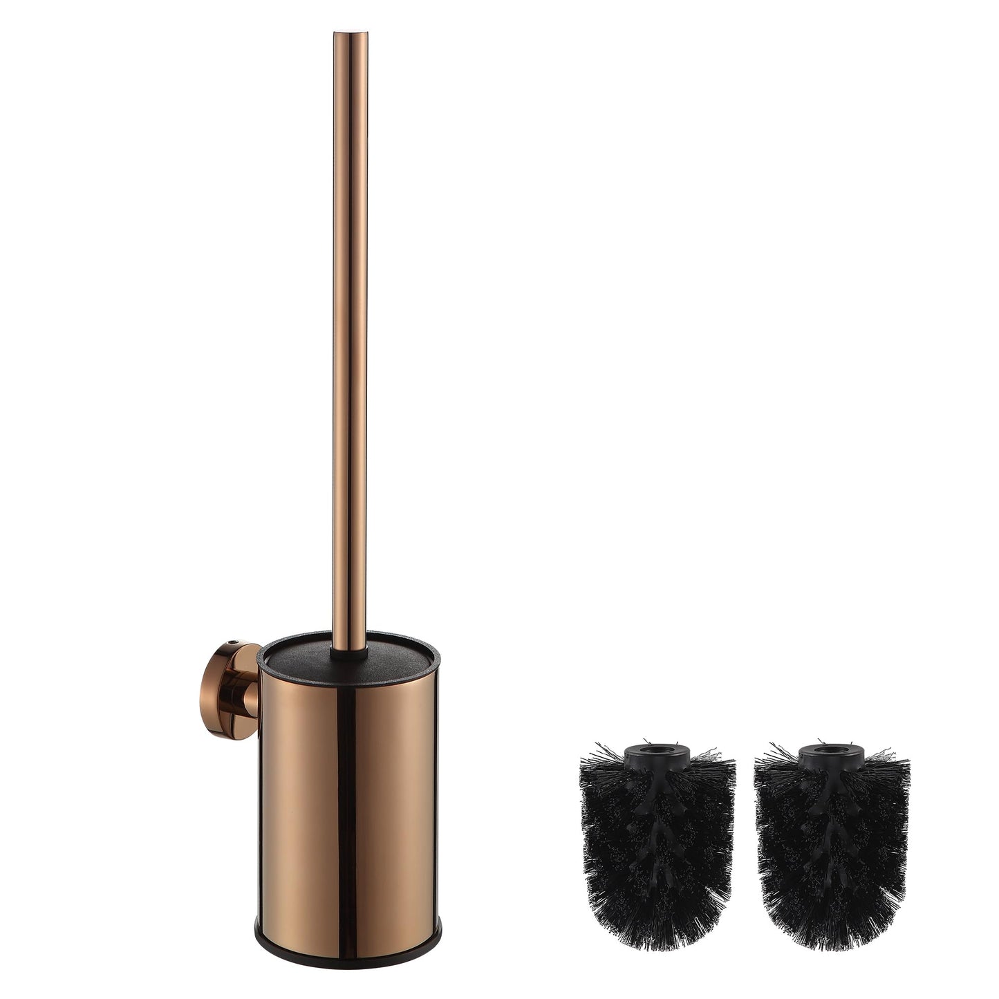 BGL 304 Stainless Steel Toilet Brush with Round Wall-Mounted Holder, Rose Gold, Rust-Resistant, Hygienic Drip Tray, for Bathroom or Hotel