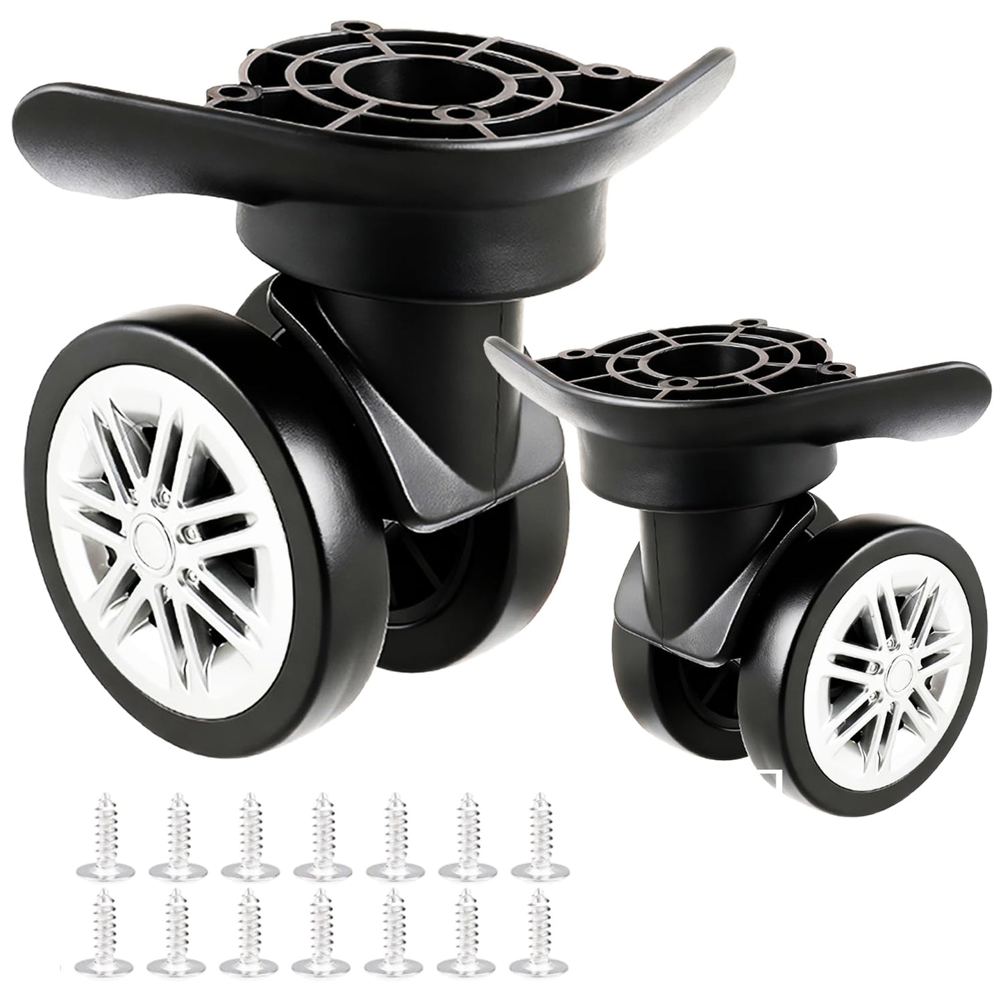 cddcwz 1 Pair Universal Suitcase Caster Mute Double Row Wheels