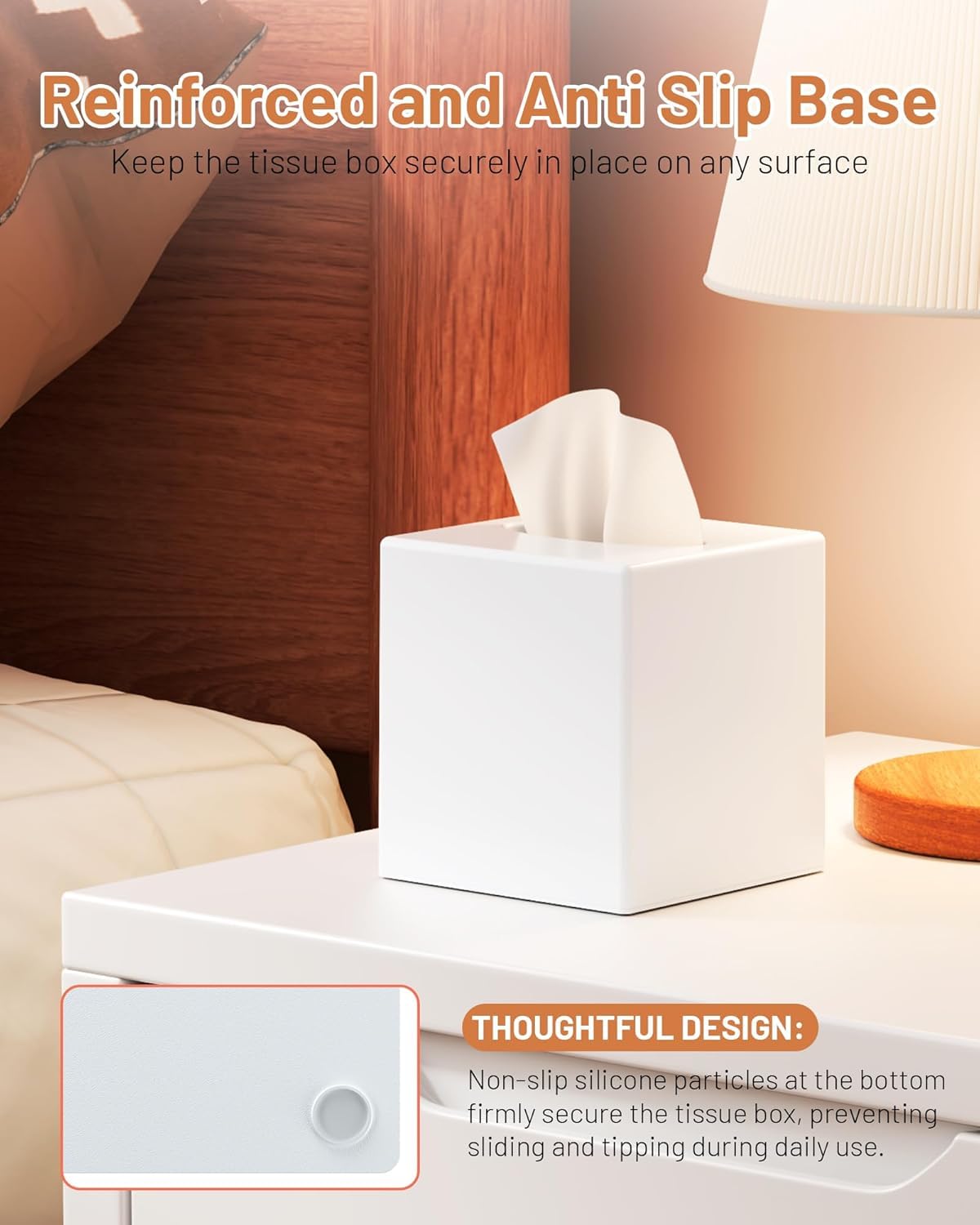 Tissue Box Cover - Modern Square Facial Tissue Holder, Sleek Acrylic Design