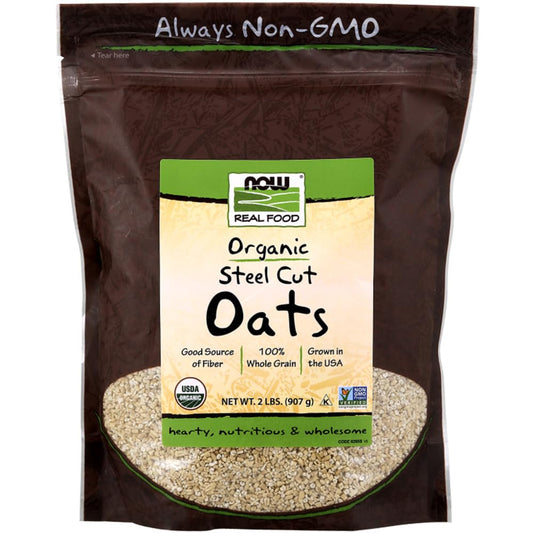 Now Foods, Organic Steel Cut Oats, 907g, Soy Free, Vegan, Non-GMO