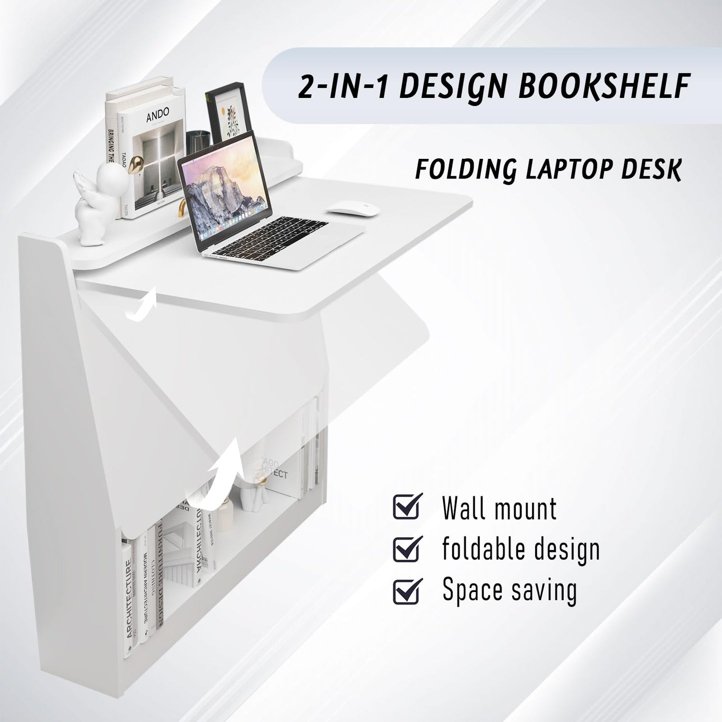 Pmnianhua Wall Mounted Drop-leaf Table, Wooden Laptop Desk, Foldable Hanging Table Shelf