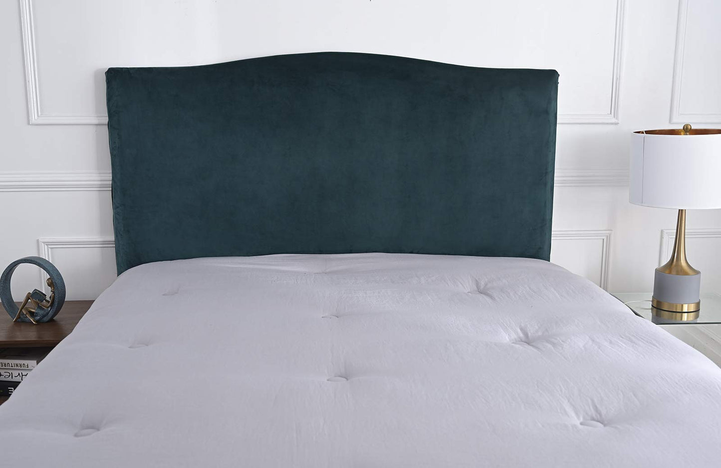 Meigeh Bed Headboard Cover Velvet Headboard Slipcovers Stretch Headboard Protector Headboard Cover for single double king size beds