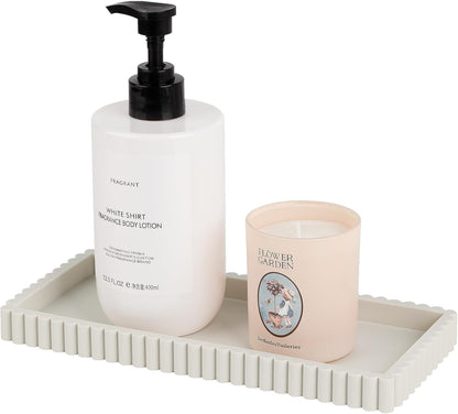 Silicone Bathroom Tray Small Vanity Organizer Rectangle Sink Caddy Sponge Holder Kitchen Counter Decor for Dish Soap, Perfume, Candle