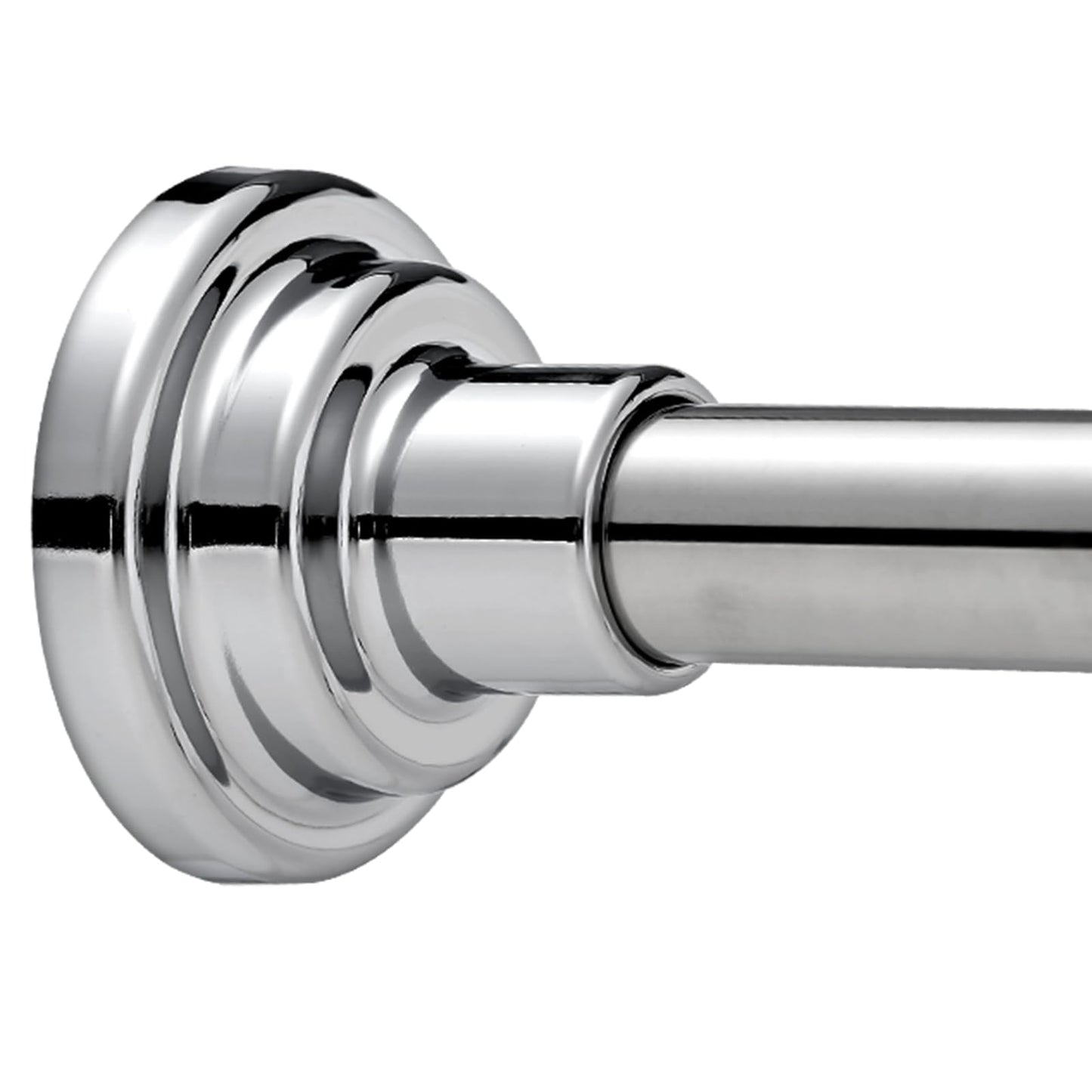 Veloxtera Extendable Shower Curtain Pole 73-132 CM, 2.5CM Tension Rods for Curtains No Drill, Never Rust, Non Slip Silver