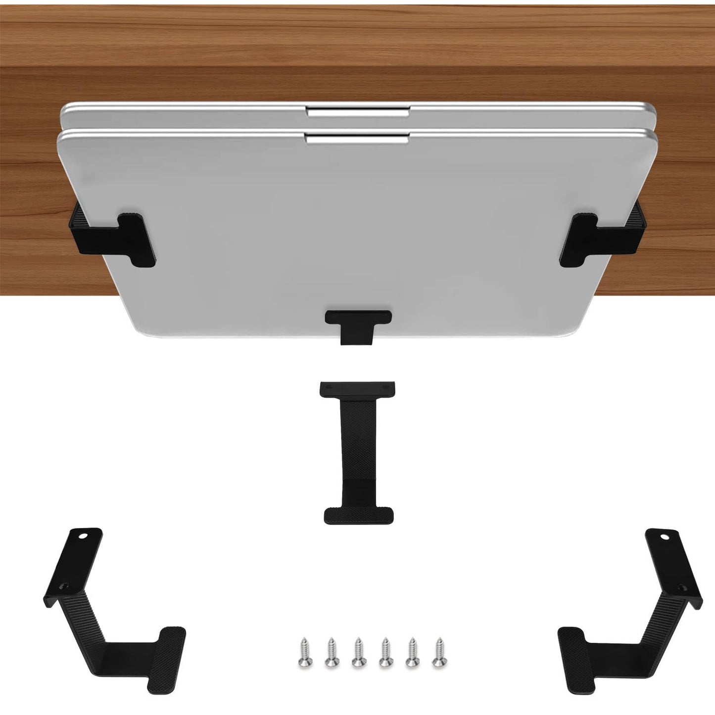 JEMACHE Metal Under Table Desk Holder for Laptop, Xbox Series S, Xbox One S/X, PS4 Slim/Pro, Desktop Mini PC