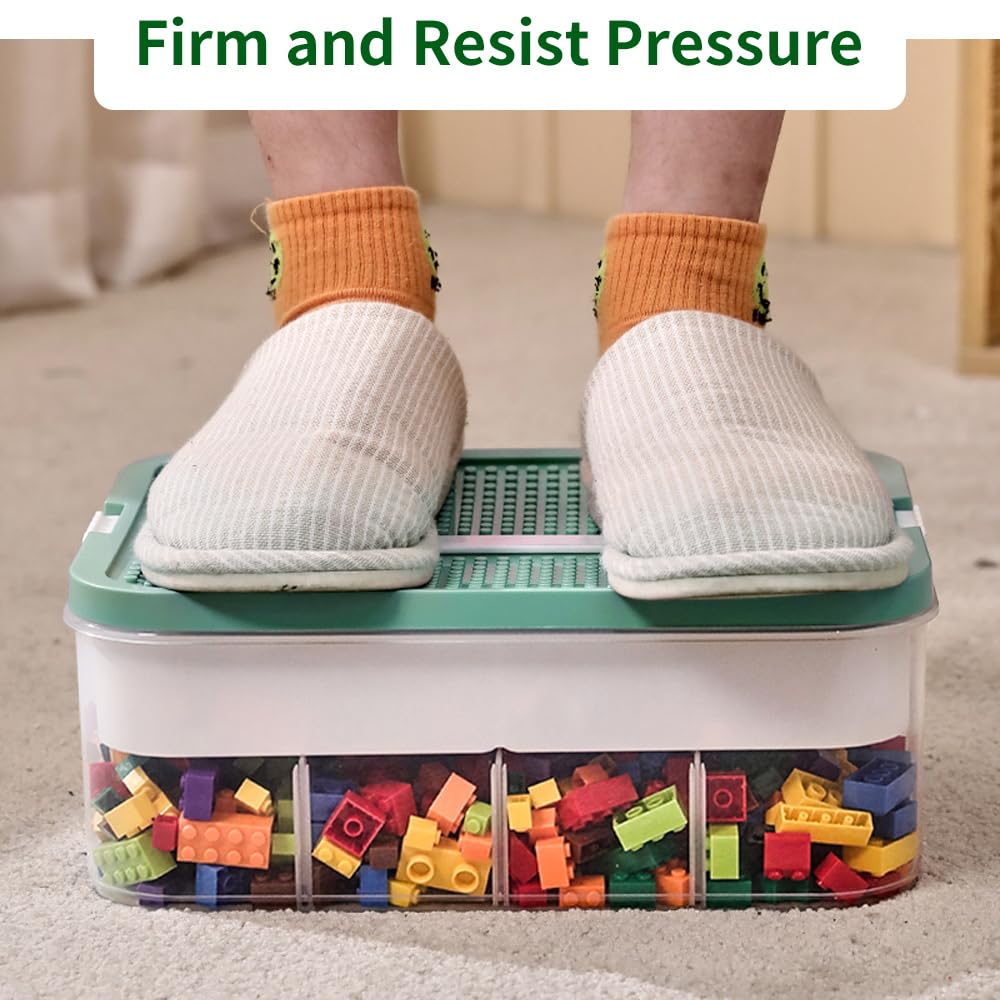 3-Layers Stackable Storage Boxes with Lids,for Lego Container,Toy Box