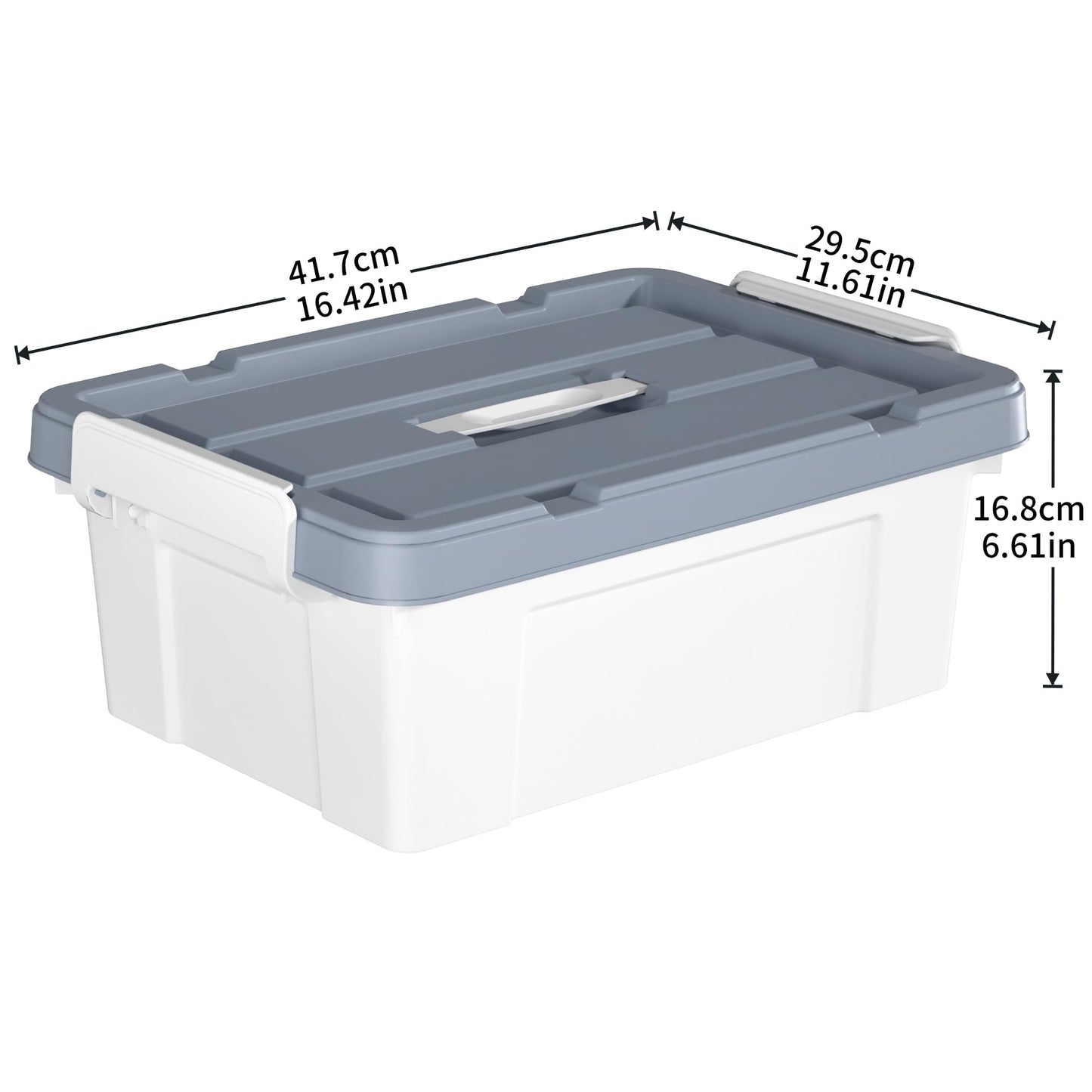 Cetomo 15L*6 Storage Boxes, Carry Plastic Storage Box with Lids, Organizing Container with Handle and Secure Latches