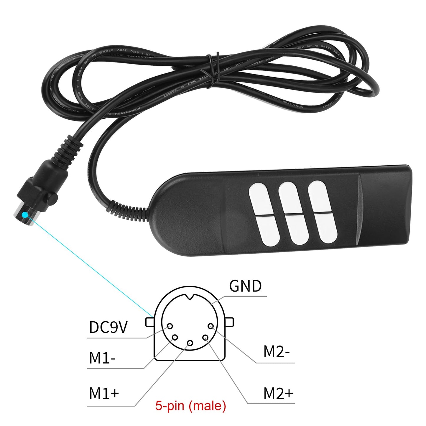 Recliner Remote Hand Control 6 Button 5 Pin Plug Connection for Electric Power Lift Sofa Chair
