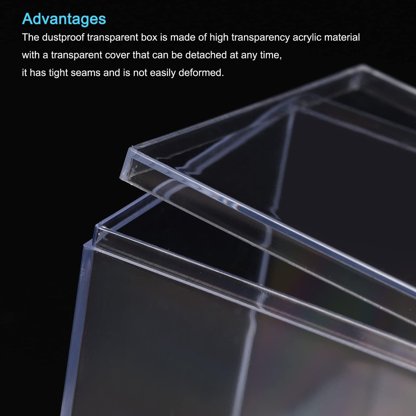 TA-VIGOR Acrylic Display Boxes 2Pcs 5.1 x 5.1 x 5.1cm with Lids