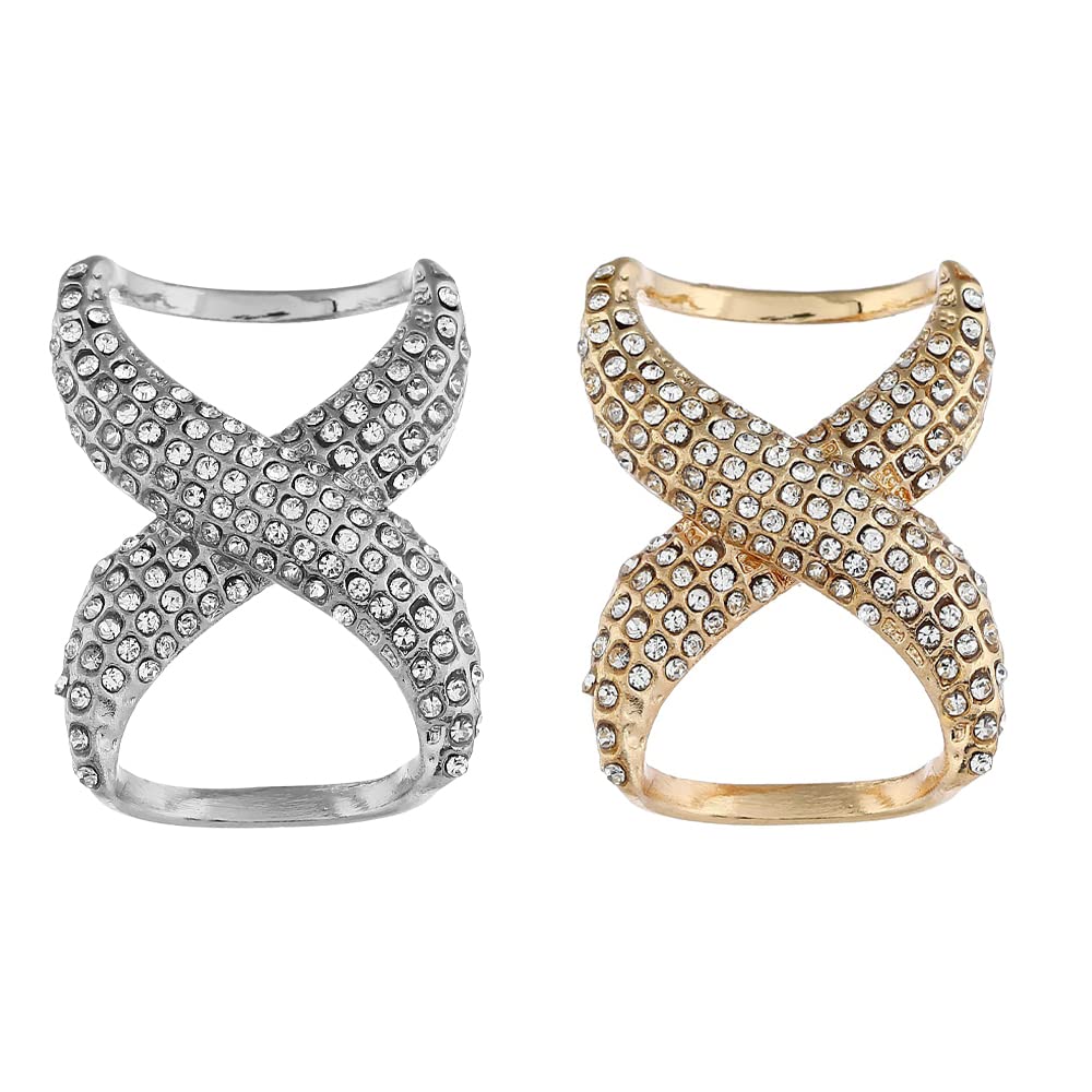 2 Pcs Scarf Rings for Women, Rhinestone Scarf Clips, Fashion Scarves Buckle