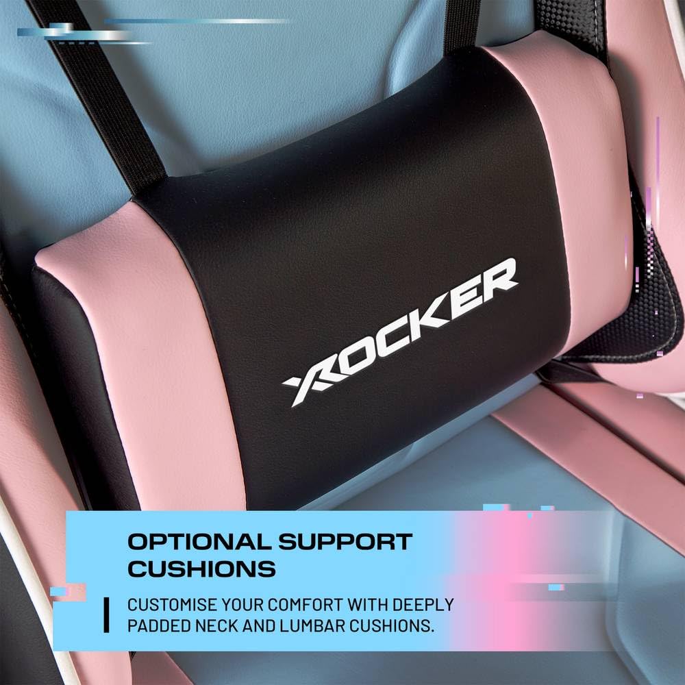 X-Rocker Agility Sport High Back eSports Gaming Chair for Adults & Teens - 3D Armrests, Head & Lumbar Cushion, Height Adjustable Recliner
