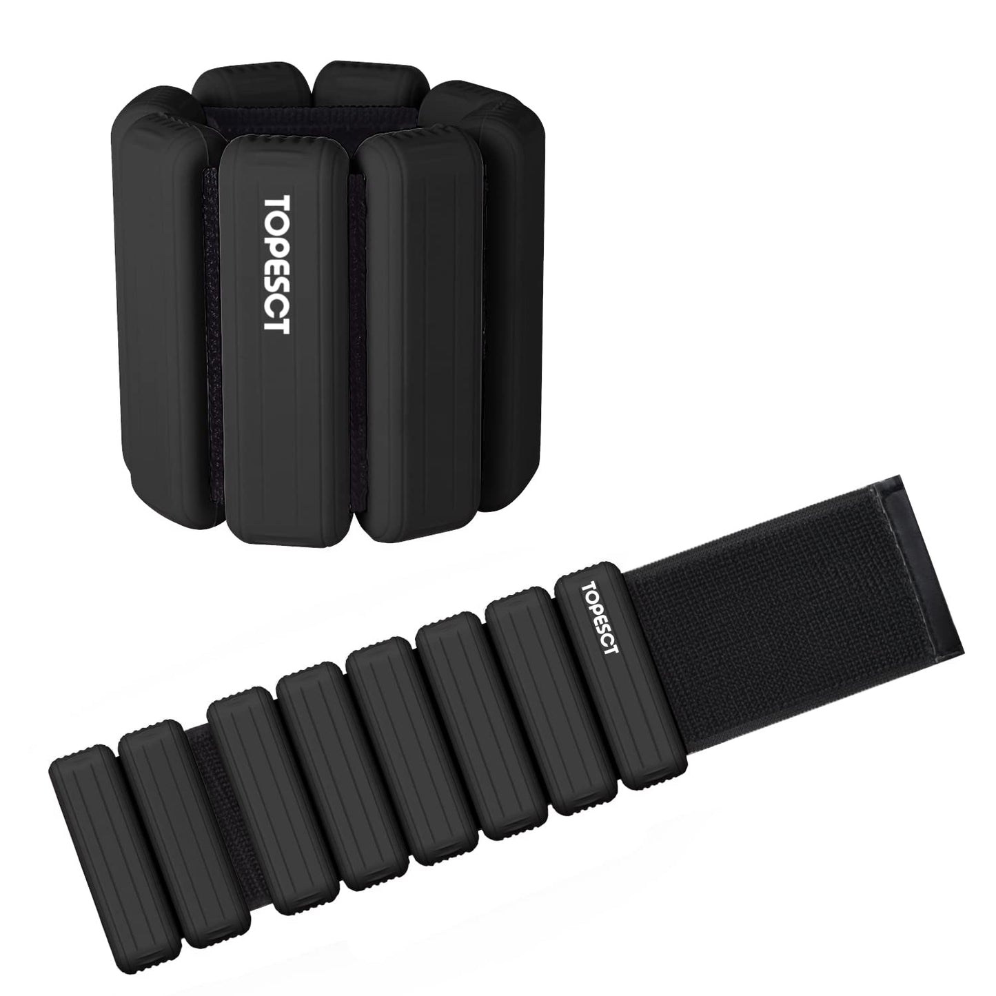TOPESCT Adjustable Wrist Weights - Set of 2 (1lb Each) | Wearable Wrist & Ankle Weights Bracelet for Yoga, Dance, Barre, Pilates, Cardio, Aerobics,