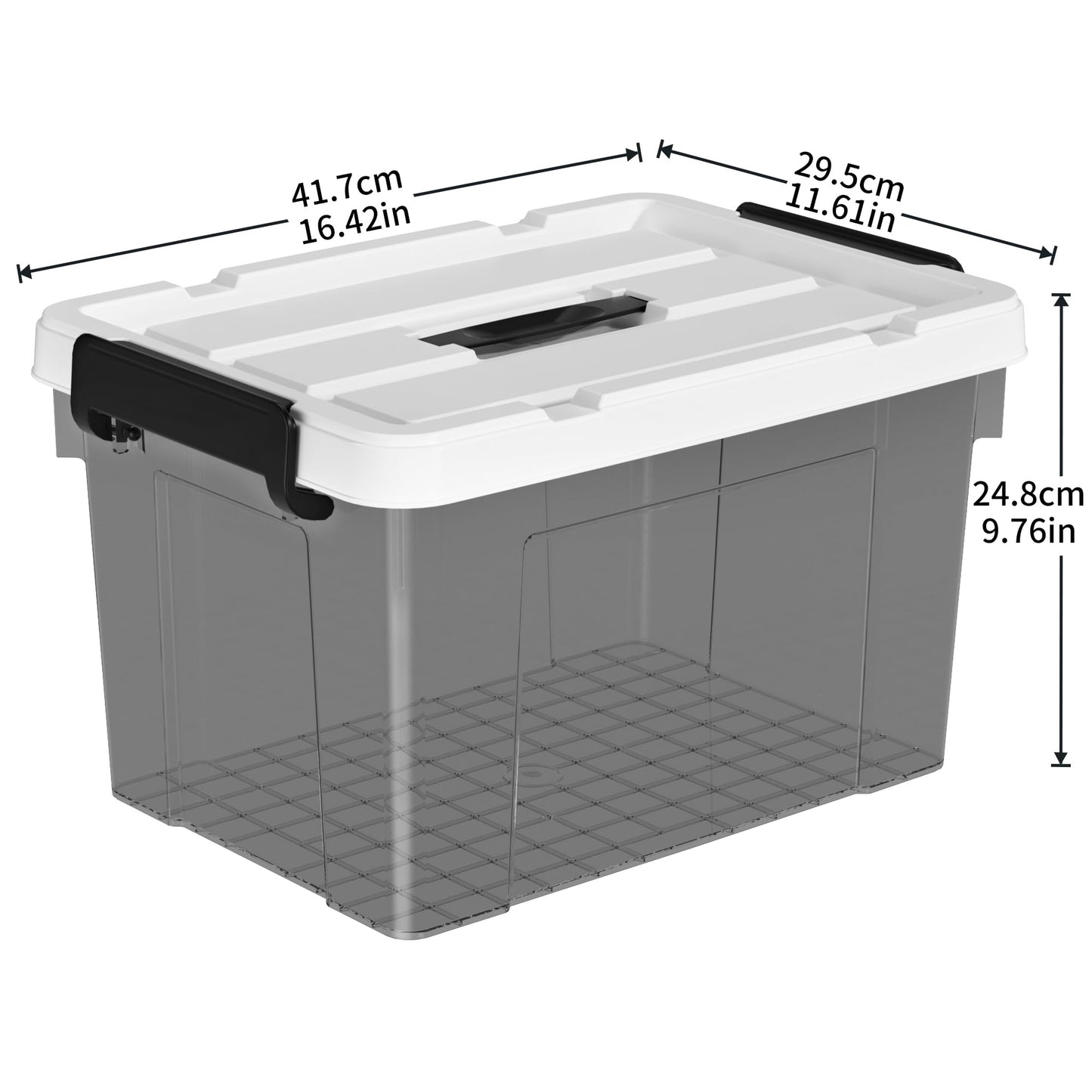 Cetomo 20L*3 Storage Boxes, Carry Plastic Storage Box with Lids, Organizing Container with Handle and Secure Latching Buckles, Stackable, Nestable