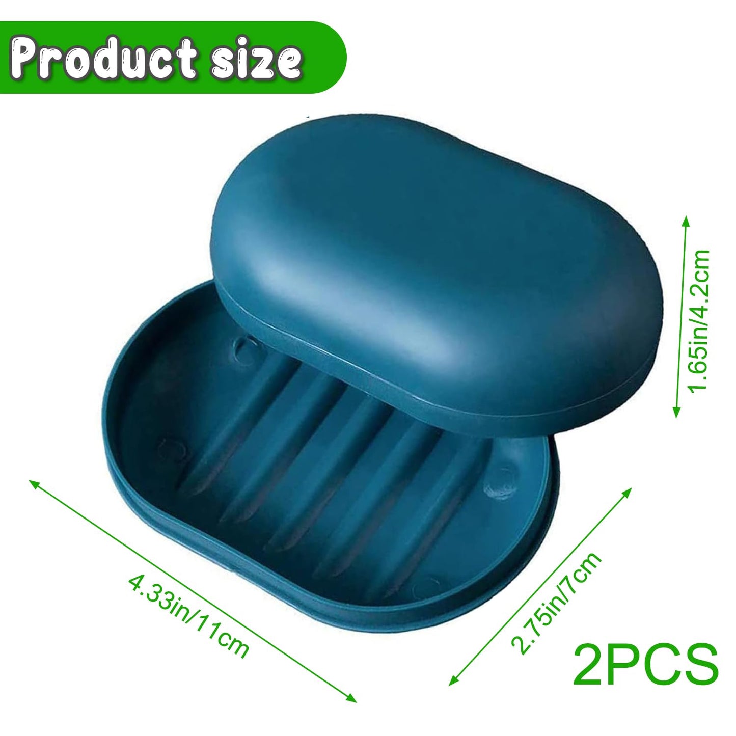 2Pcs Travel Soap Case Box – Leak-Proof Soap Dish with Lid for Shower, Gym, Camping, Hiking – Portable Soap Container for Bar Soaps