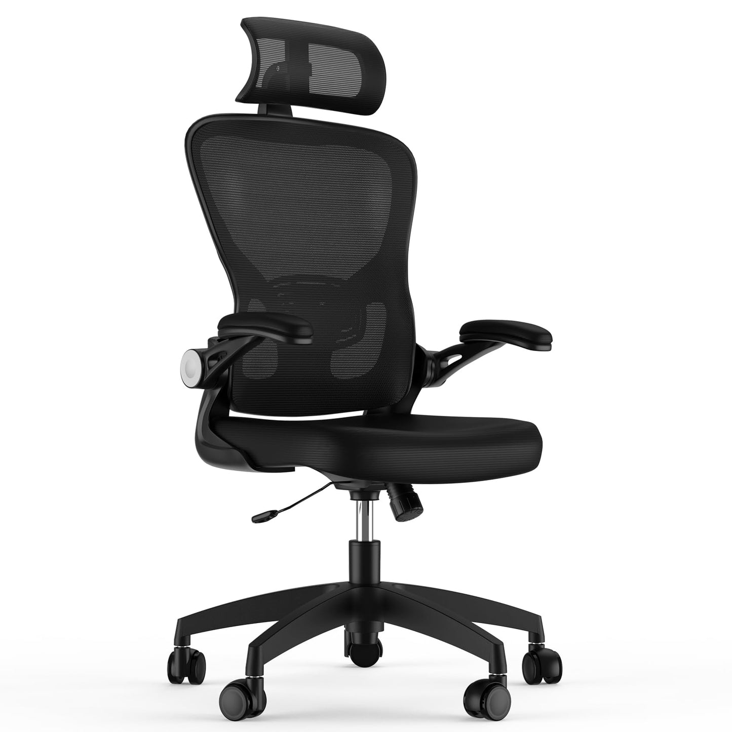 Feonase Ergonomic Office Chair with Adjustable Headrest and Lumbar Support, Mesh Back, Flip-up Armrests and Rocking Function
