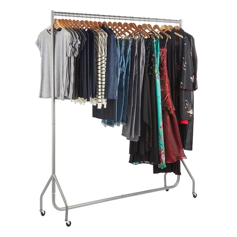The Shopfitting Shop HEAVY DUTY SILVER GREY Clothes Rail 6ft Long x 5ft High Garment Storage Rack 32mm Steel Tube