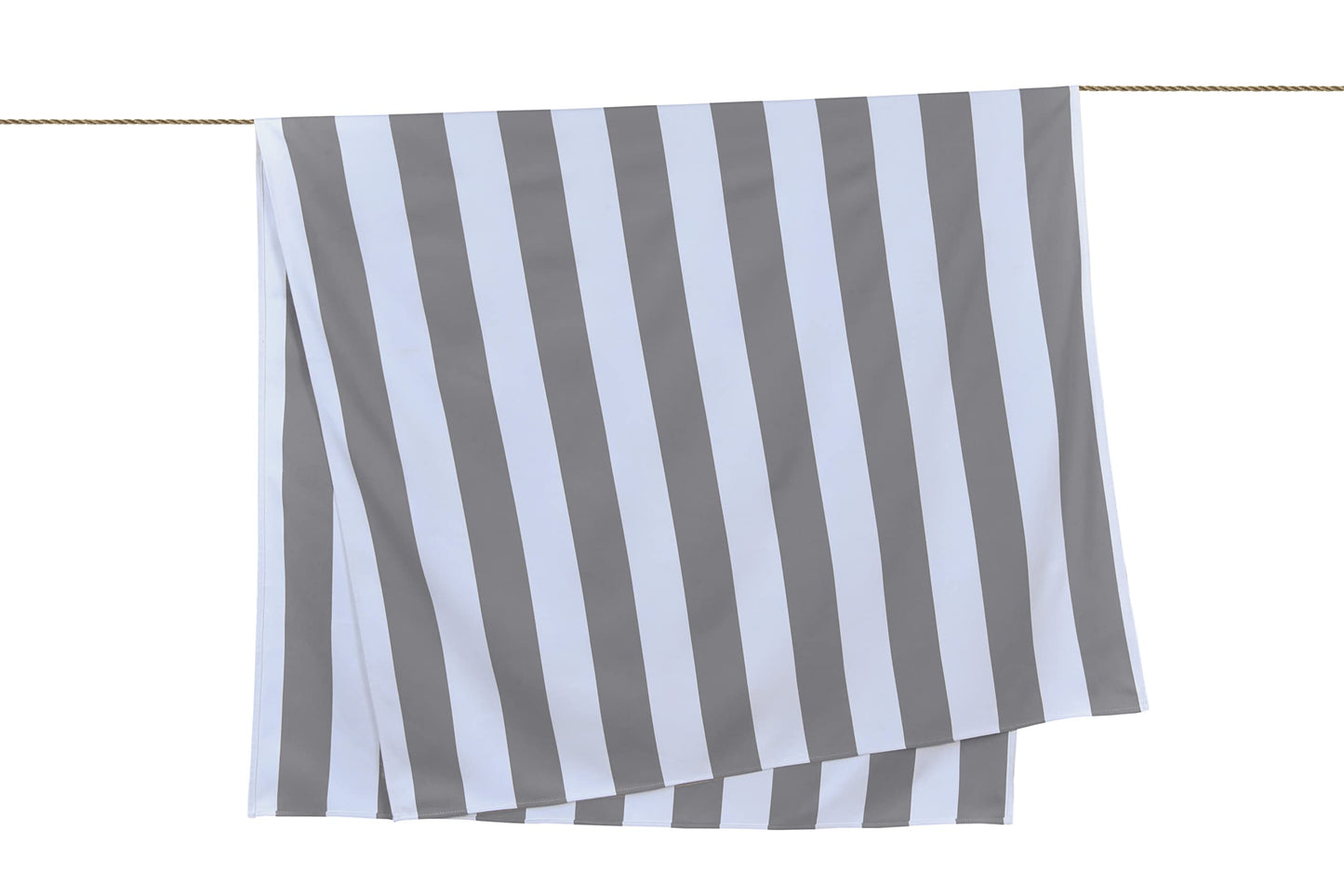 Sleepdown Striped Large Beach Towel Soft Microfiber Absorbent Swimming Pool Travel Camping Bath Sauna Gym Yoga with Bag - Grey - (160 x 90cm)