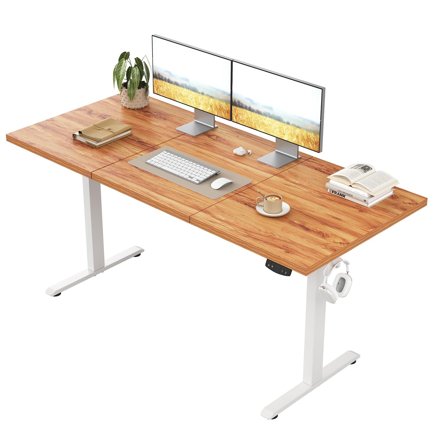 Klicelor Electric Standing Desk, 2 Memory Buttons for stand & sit, 140x60