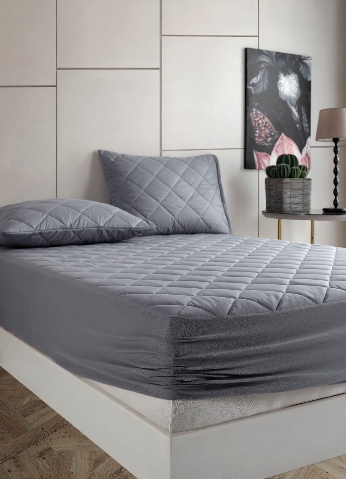Cotton Mattress Protector, Hypoallergenic Bed Protector, Elastic Bands, Breathable and Comfortable Stretchy Mattress Cover