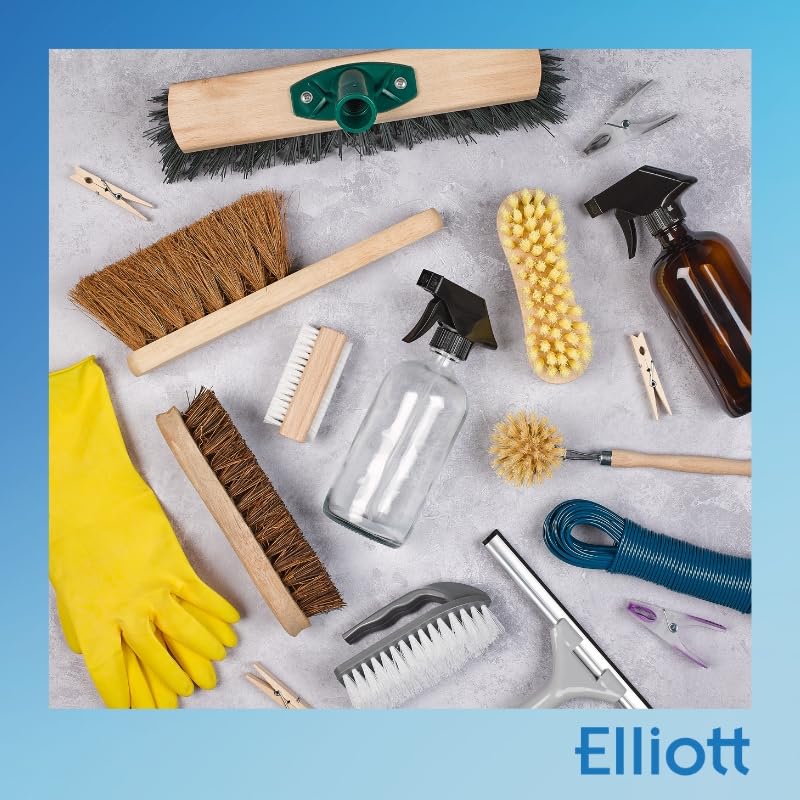 Elliott Large Long Handle Toilet Brush With Grip Handle, Strong Nylon Bristles for effective Cleaning, Can be used as a refill / replacement