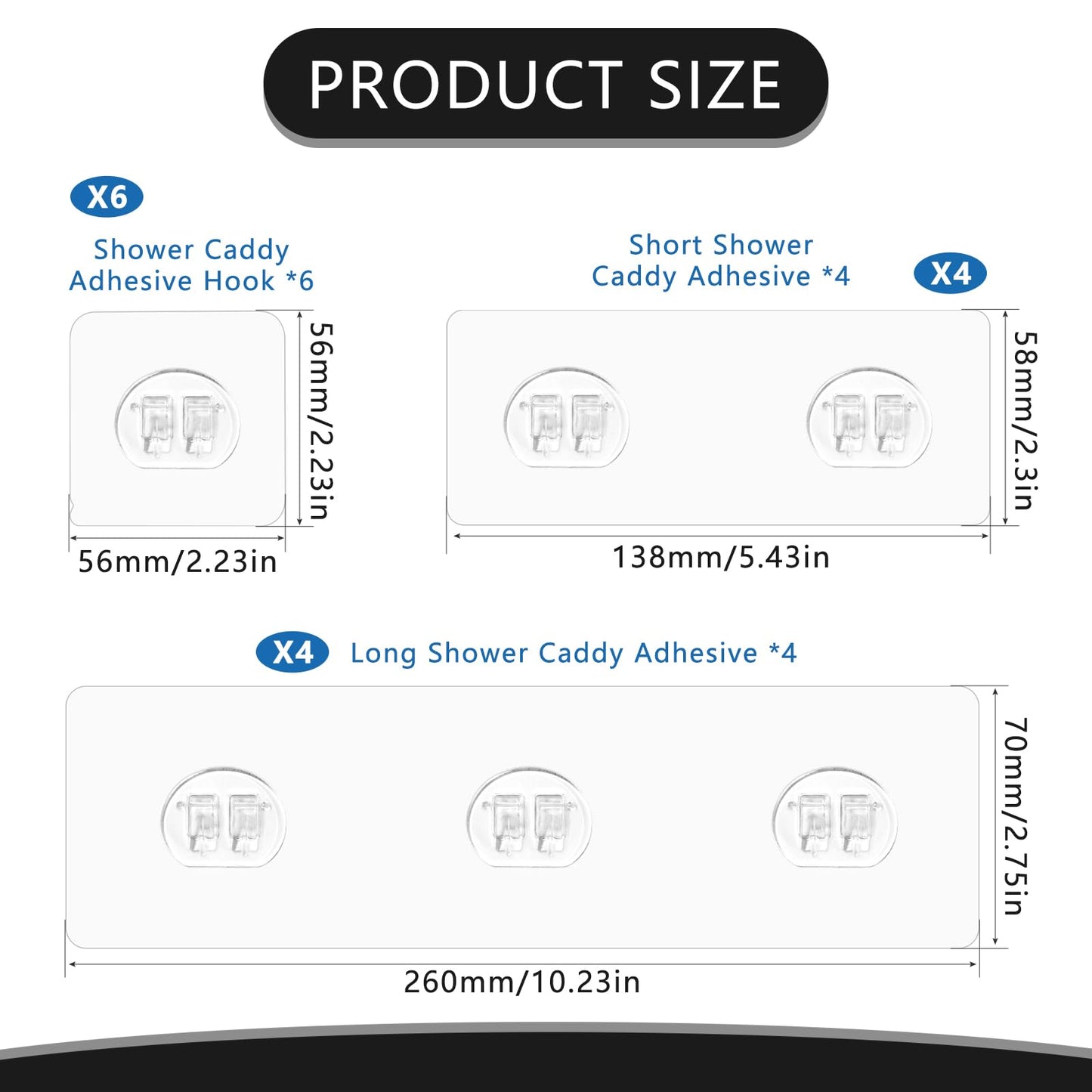 L&W Luck 14 Pack Self Adhesive Hooks, Sticky Hooks Extra Strong