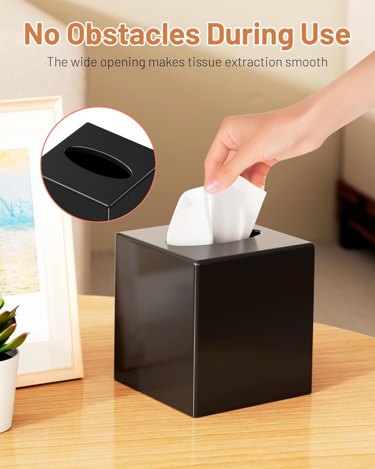 Tissue Box Cover - Modern Square Facial Tissue Holder, Sleek Acrylic Design