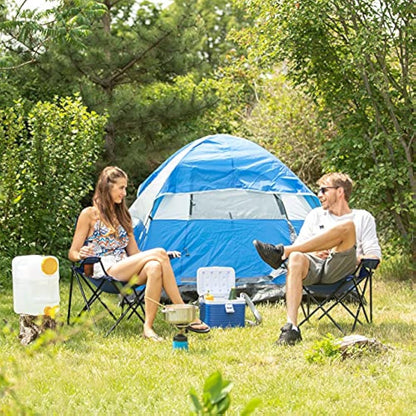 Relaxdays Water Canister with Tap, 15 litres, Camping Container, BPA-Free Plastic, Wide Opening, Handle, White/Orange, 39x22x38 cm