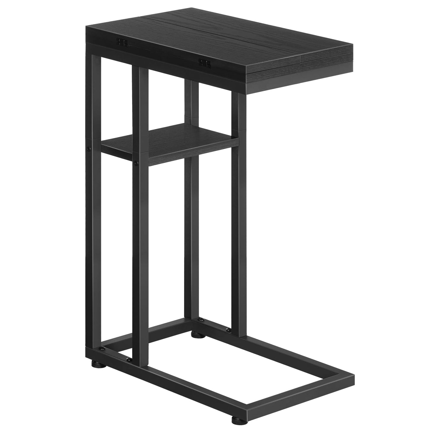 HOOBRO C Shaped Side Table, Foldable Sofa Side Table, Bedside Snack Tables, Laptop Holder Table for Sofa, Small Spaces, Small Coffee Tables