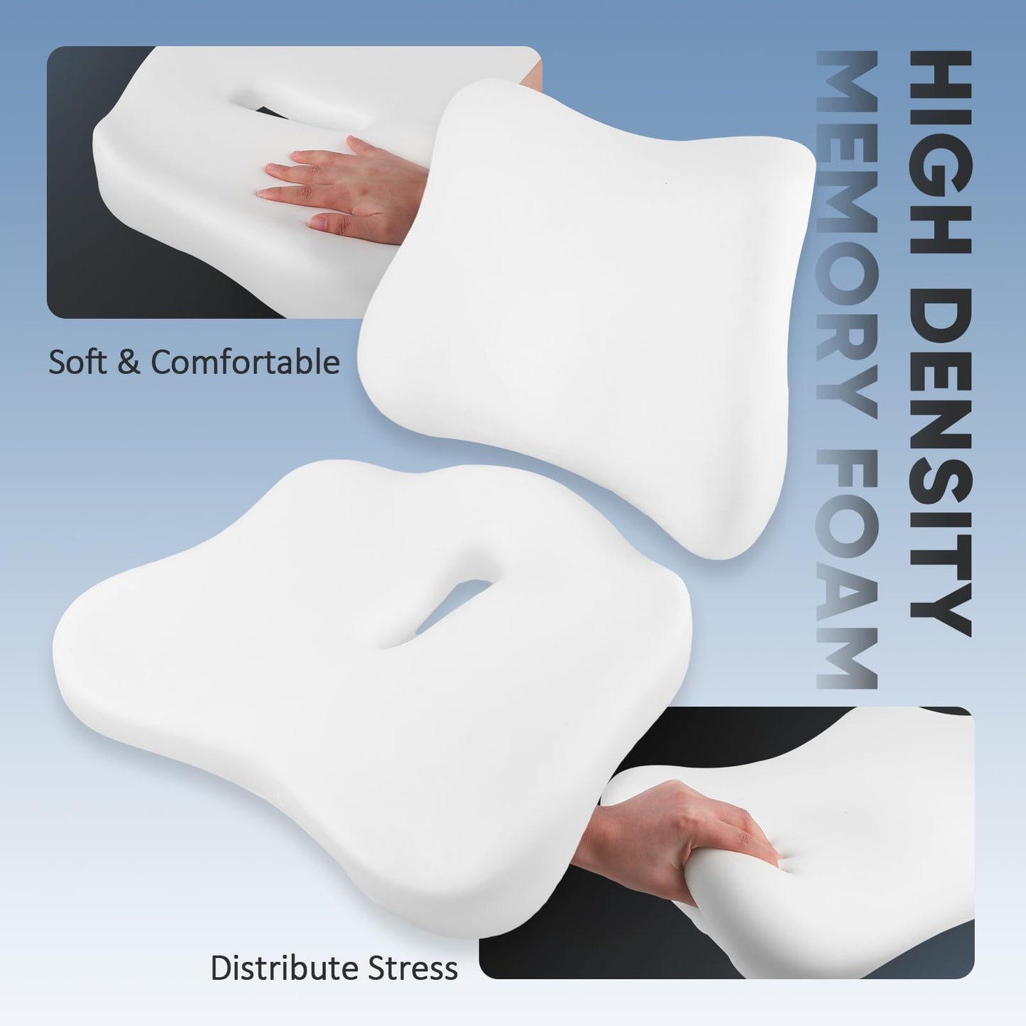 Lumbar Support Cushion for Office Chair,Ergonomic Design Memory Foam Seat Pillow, Pain Relief Sciatica Tailbone Back Support