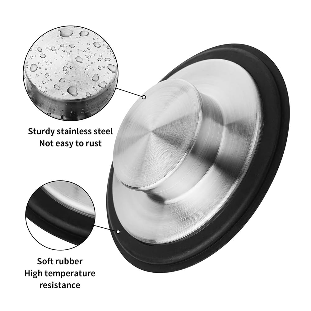 2 PCS Kitchen Sink Drain Stopper,Stainless Steel Kitchen Anty Clogging Cover for 8cm Standard Kitchen Drain Size