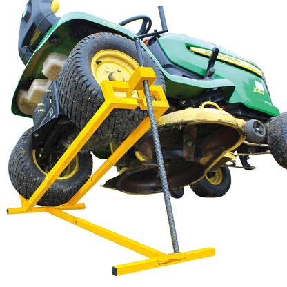 VOUNOT? Ride on Mower Jack Lift, Telescopic Maintenance Jack for Lawn mowers and Garden Tractors, Weight Capacity 400kg, Yellow