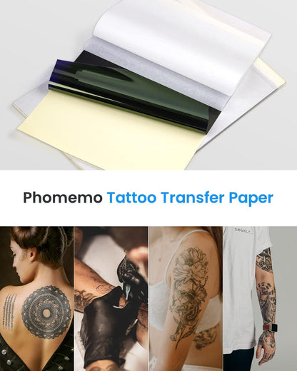 Phomemo Tattoo Transfer Paper - A4 Size Thermal Stencil Paper for Tattoo Transfer - DIY Tattoo Tracing Paper Compatible with M08F Printer & Tattoo
