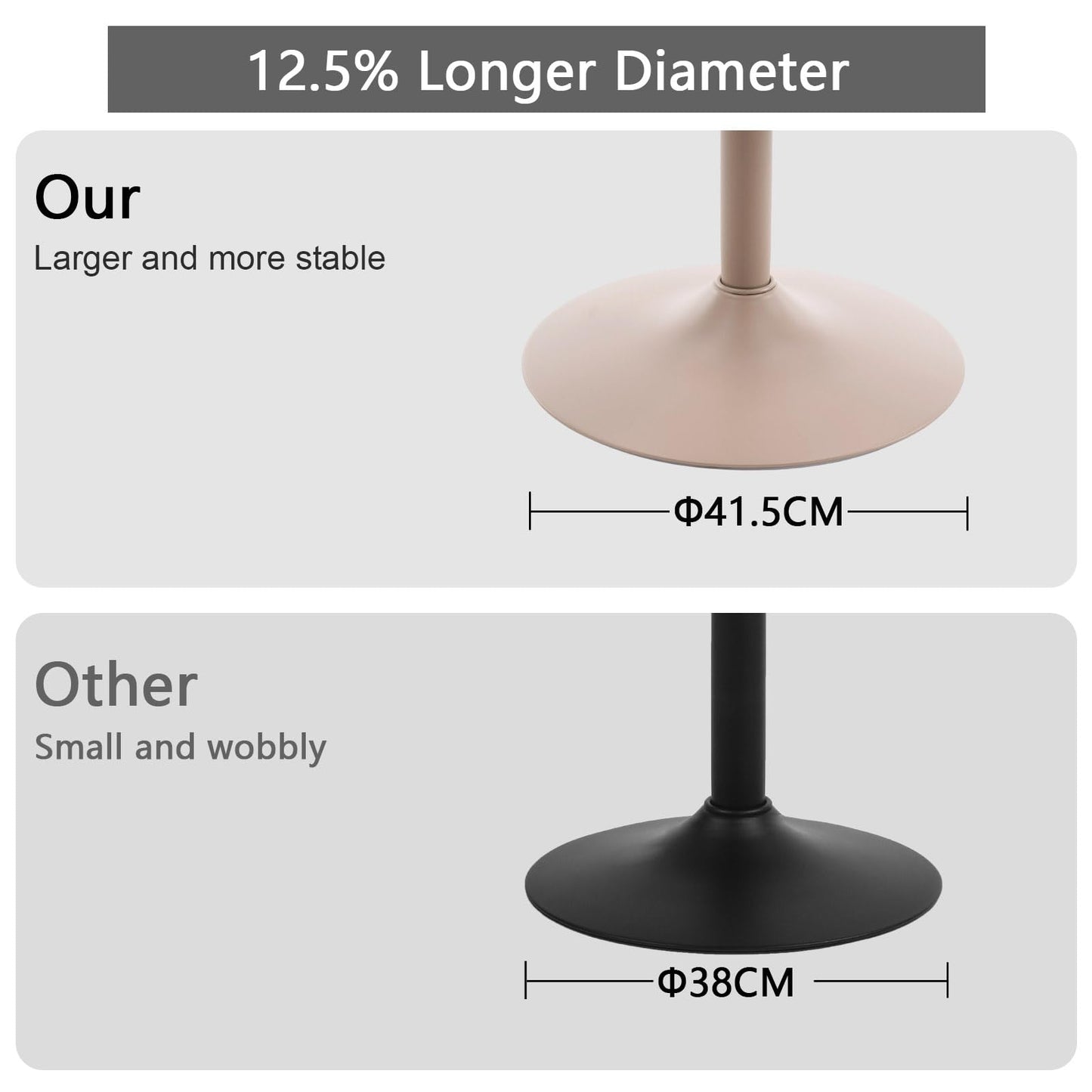 YOUTASTE Bar Stools Set of 2, Breakfast Bar Chairs with Back, PU Leather Kitchen stools, Swivel Height Adjustable Barstools, Modern (All Khaki)