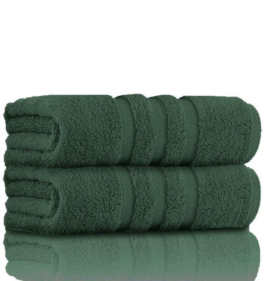 GC GAVENO CAVAILIA Ultra Soft Bath Towel Large - 550 GSM Ringspun Cotton Towels Set - Highly Absorbent Set of 2 Bath Towels - Washable, Dark Green