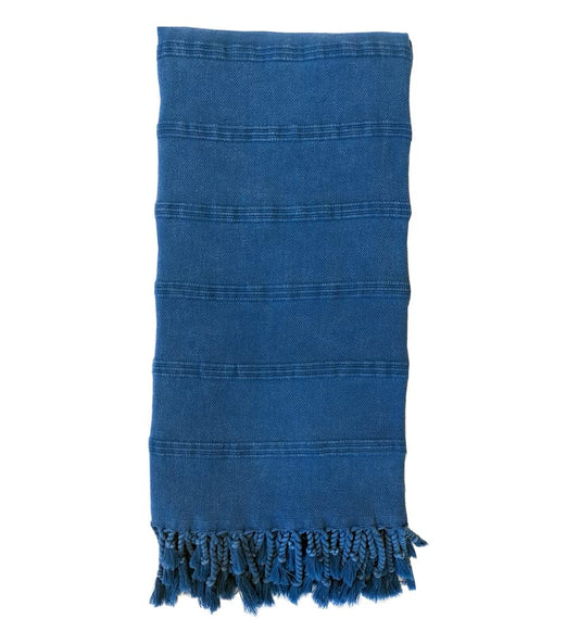your castle Peshtemal Hammam Towel XXL Sauna Towel Bath Towel Beach Blanket Fitness Yoga Spa 100% Cotton Large 90 x 170 cm Blue