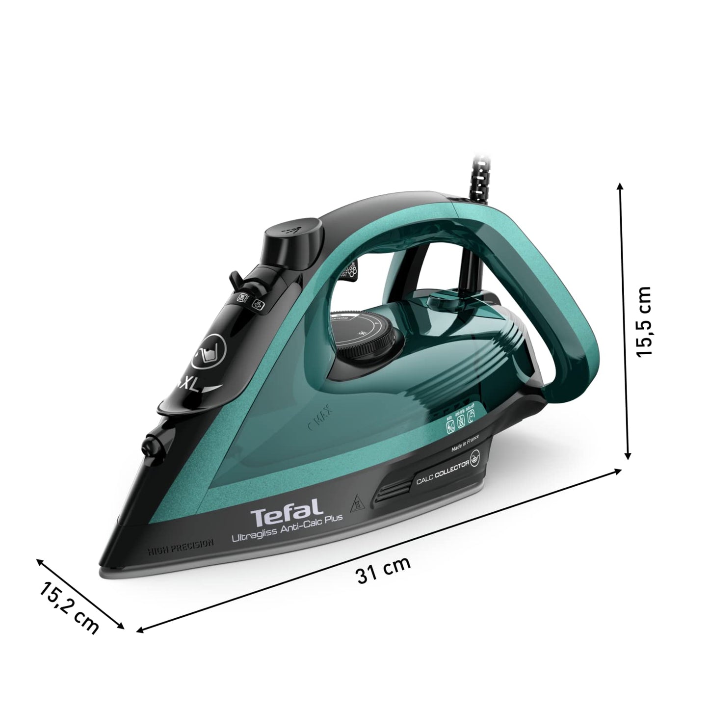 Tefal Ultraglide Steam Iron, 260 g/min Steam Boost, 50 g/min Continuous Steam, 270 ml Water Tank, 2800W Power, Non-Stick Durilium Soleplate, Auto Off,