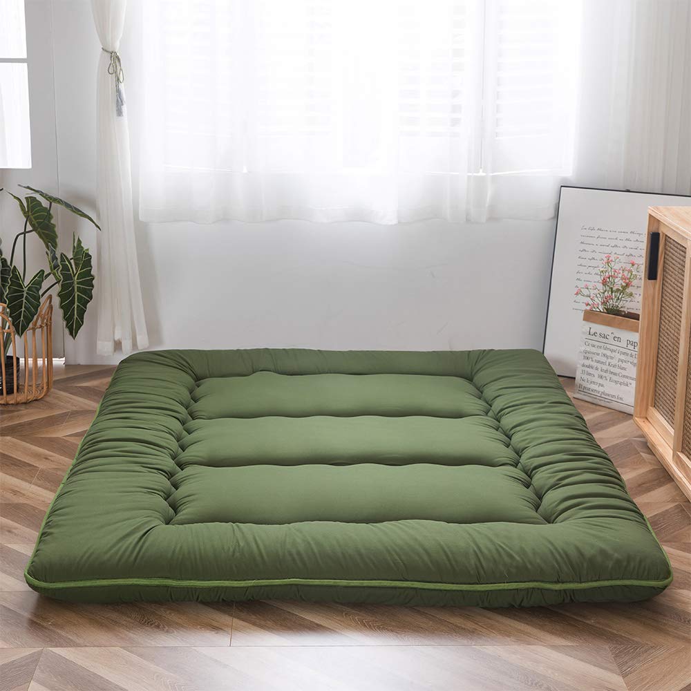 MAXYOYO Japanese Floor Mattress Futon Mattress, Thicken Tatami Mat Sleeping Pad Foldable Roll Up Mattress Dormitory Mattress Pad Floor Lounger Pillow