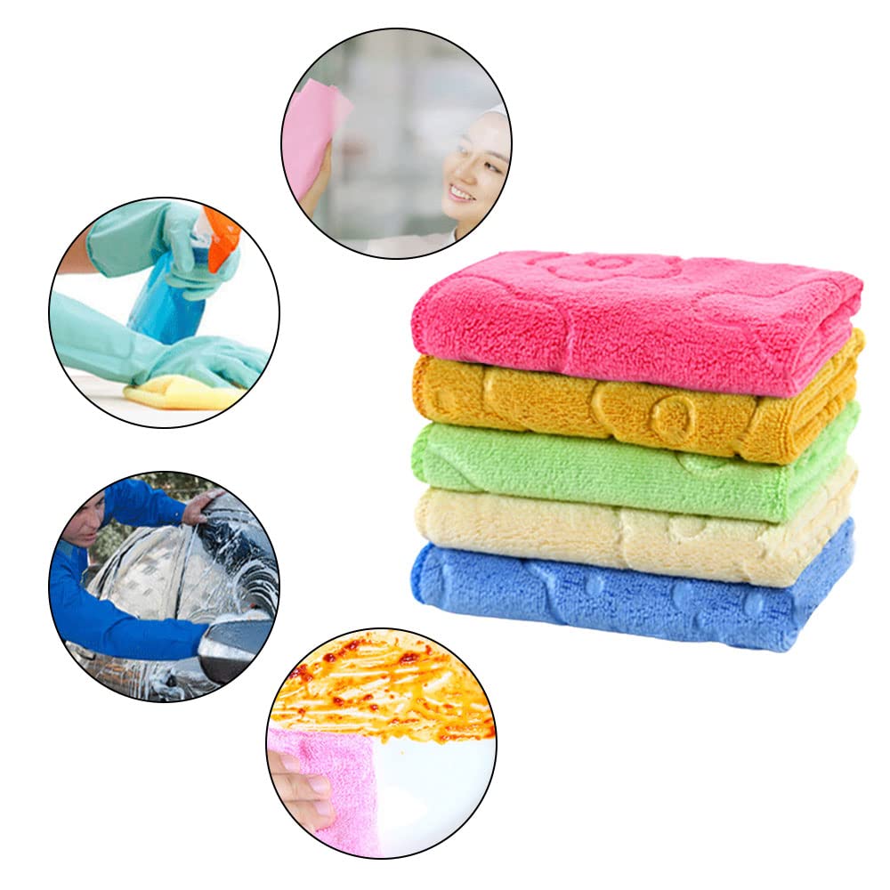 5 Piece Hand Dry Towel Five Colors Small Hand Towels Hanging Loop 25x25cm