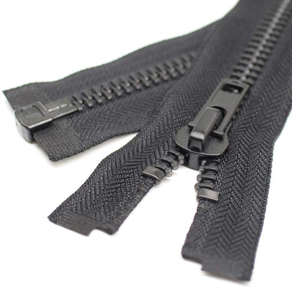 YaHoGa 38 cm #10 Large Zip Metal Zip Separable Zip for Coat, Jacket Black