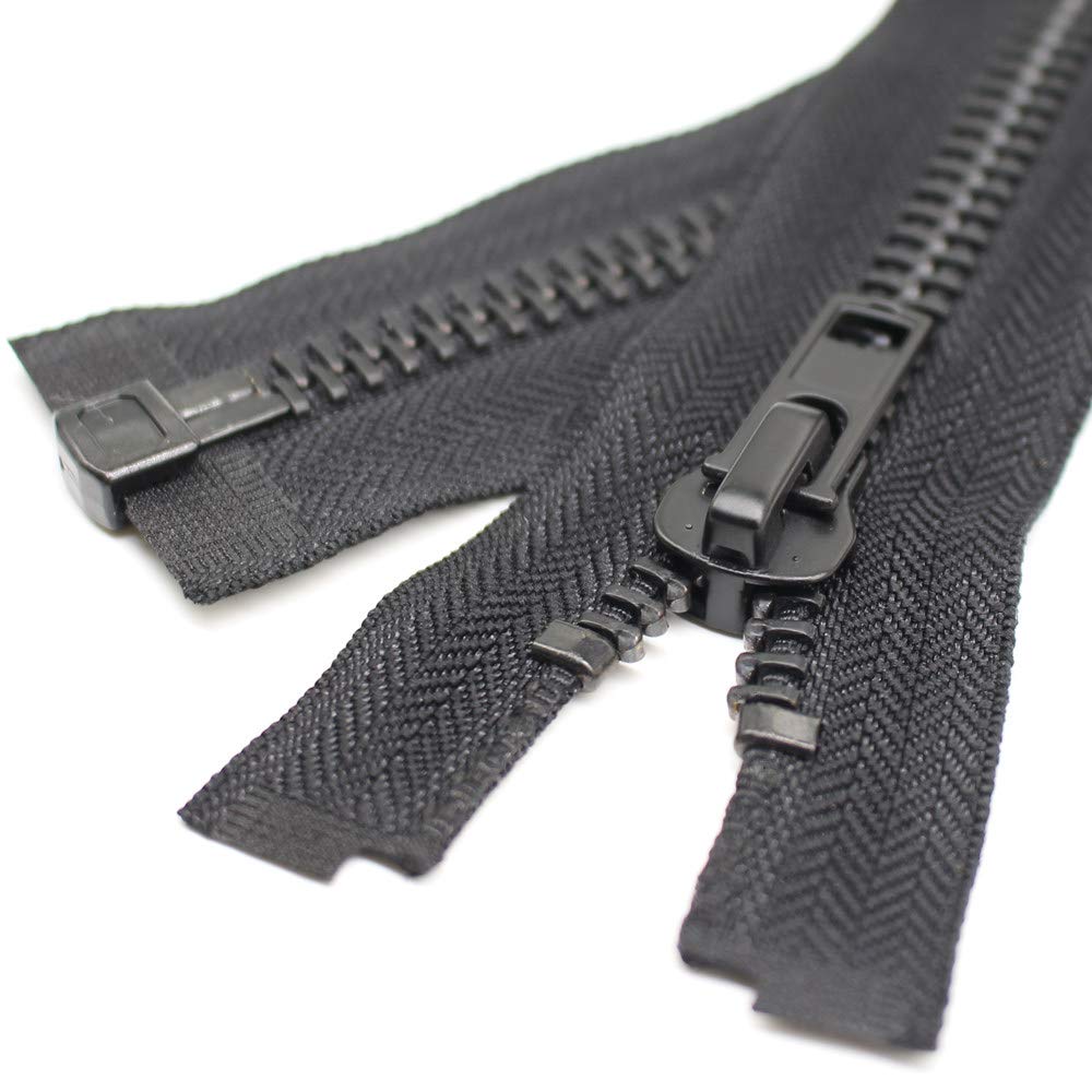 YaHoGa 45 cm #10 Zip Metal Separable for Coats Jackets (Black)
