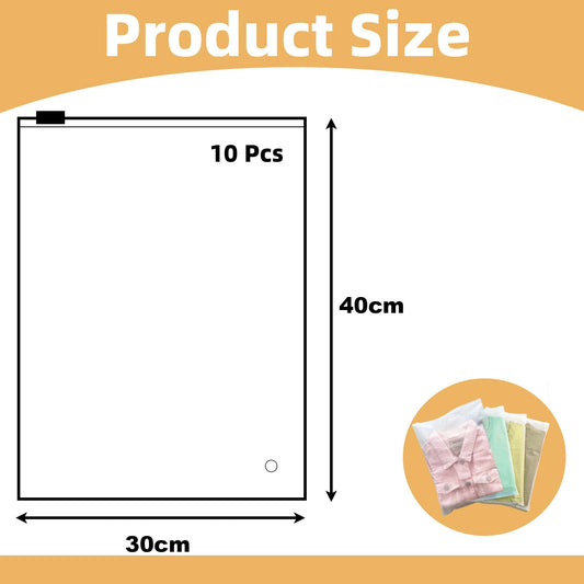 10Pcs Large Travel Storage Bags, Space Saver Ziplock Clothes Bag Frosted Waterproof Packing Luggage for Clothes, Shoes, Toiletries