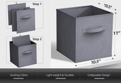 Sorbus Foldable Storage Cube Basket Bin 6 Pack Grey
