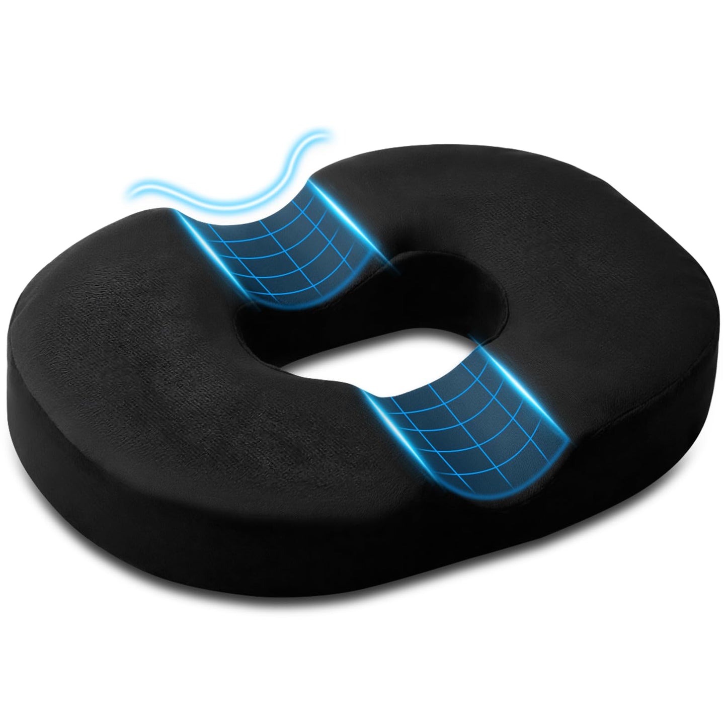 AOOHA Donut Cushion for Hemorrhoids,Memory Foam Seat Cushion,Orthopedic Memory Foam Ring Seat Cushion,Double U-Shape,for Office Chair, Car