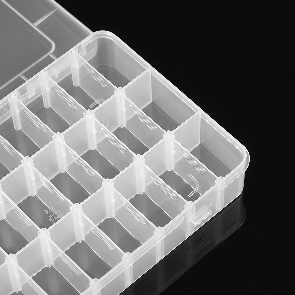 36 Grids Clear Plastic Jewelry Organizer Box Clear Storage Bead Organiser Transparent Container Compartment Box Removable Adjustable Dividers Jewelry