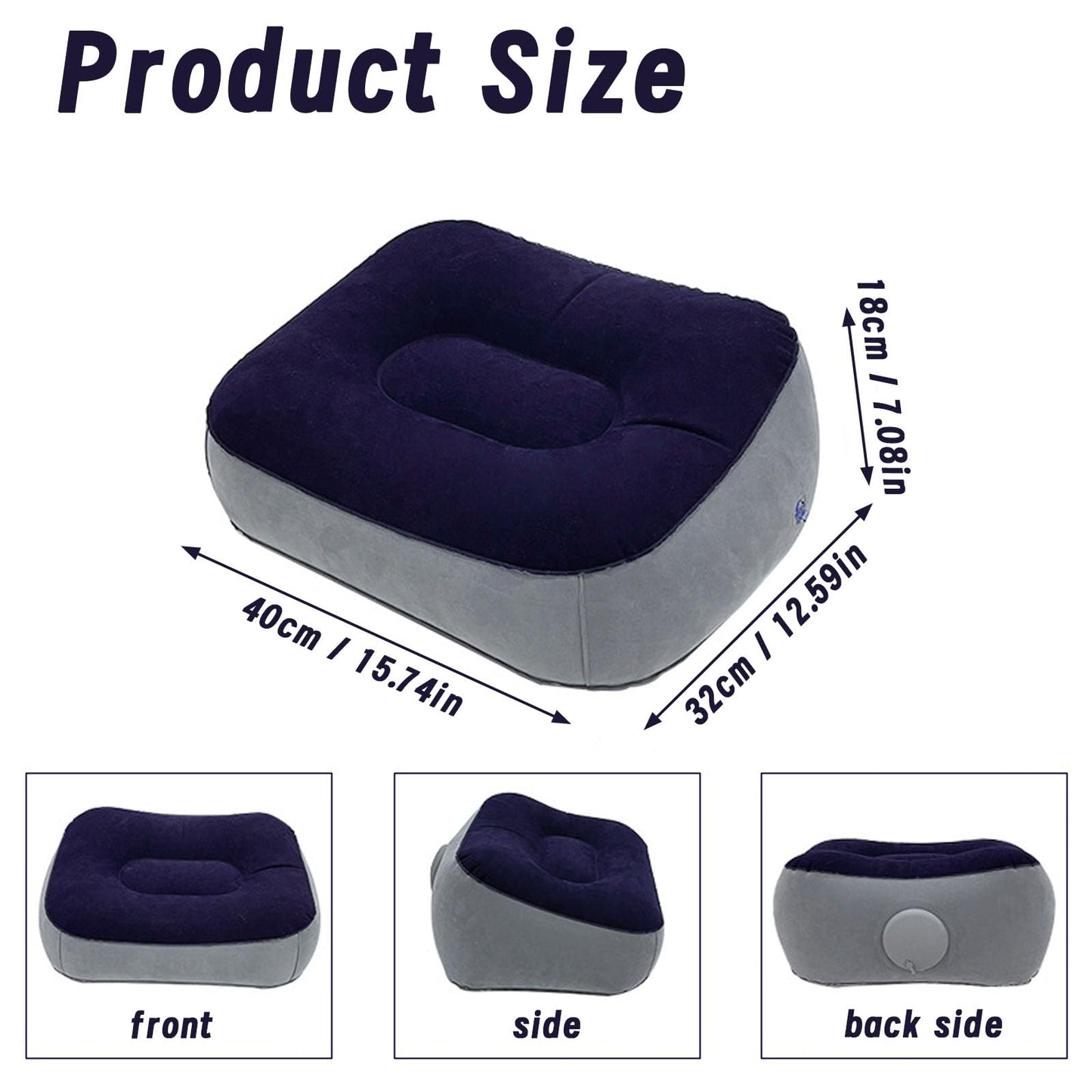 2 Pack Inflatable Foot Rest Pillows for Desk and Travel, Elevate Legs to Reduce Swelling, Improve Circulation, Portable Air Foot Cushions for Office